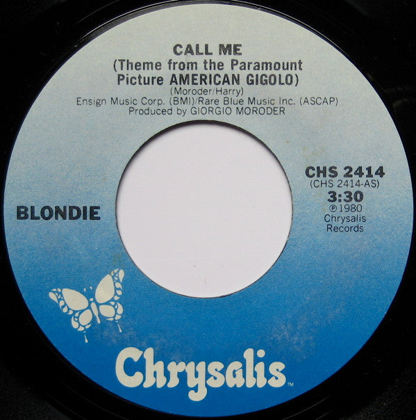 Blondie : Call Me (7", Single, Styrene, Pit)