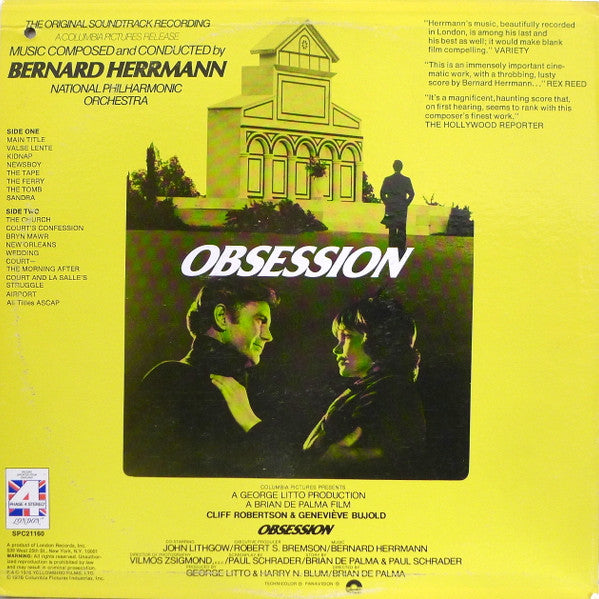 Bernard Herrmann : Obsession (The Original Soundtrack Recording) (LP, Album)