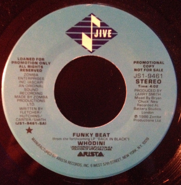 Whodini : Funky Beat (7", Promo)