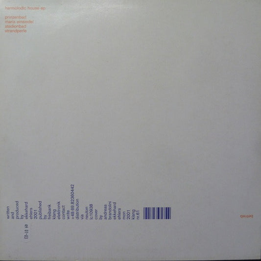 Betrieb : Harmolodic House Ep (12", EP)