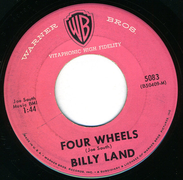 Billy Land : Four Wheels / Shimmy Shake (7", Single)