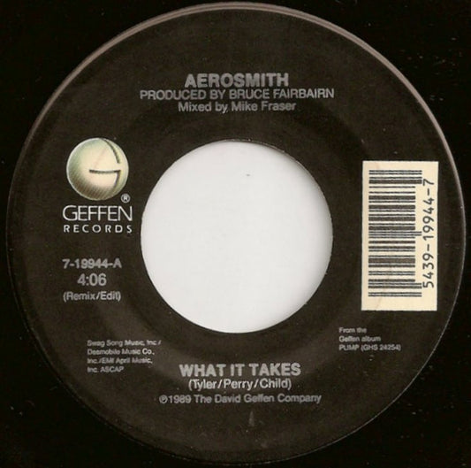 Aerosmith : What It Takes (7", Single, Spe)