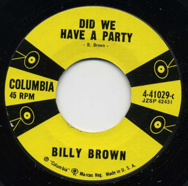 Billy Brown (8) : Did We Have A Party / It's Love (7", Single)