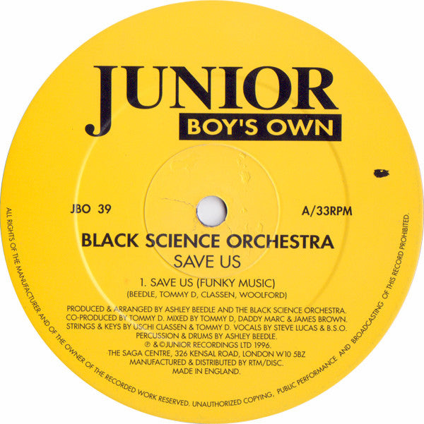 Black Science Orchestra : Save Us (12", Single)