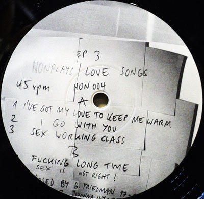 Bernd Friedmann : EP 3 - Nonplays Love Songs (12", EP)
