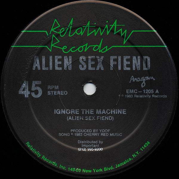 Alien Sex Fiend : Ignore The Machine (12", Single)