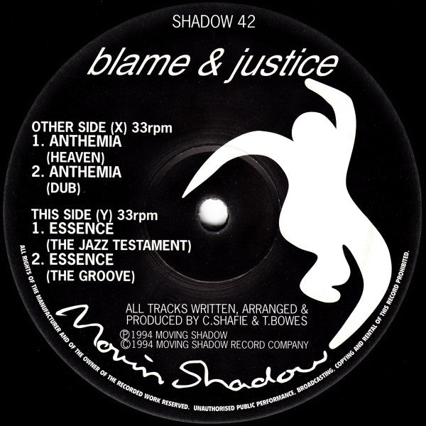Blame & Justice : Anthemia / Essence (12")