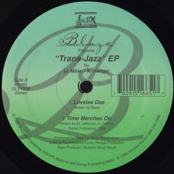 Blaze : Trans-Jazz EP (12", EP)