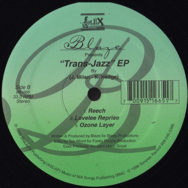 Blaze : Trans-Jazz EP (12", EP)