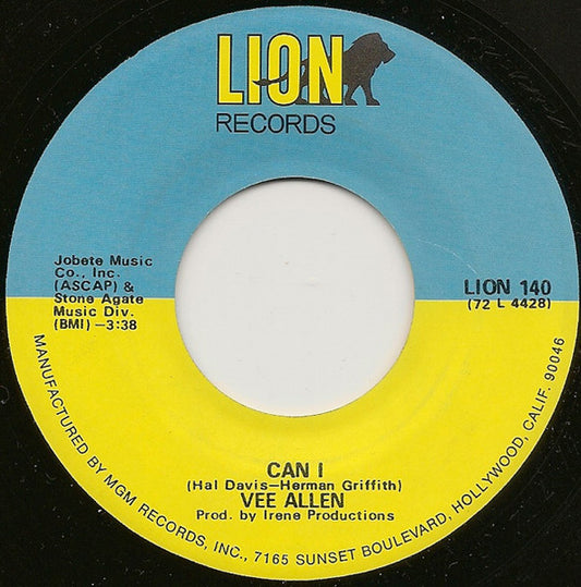 Vee Allen : Can I (7", Single)
