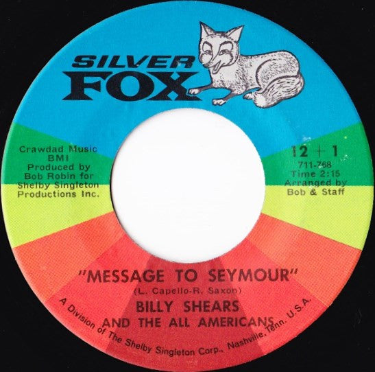 Billy Shears & The All Americans : Brother Paul / Message To Seymour (7")