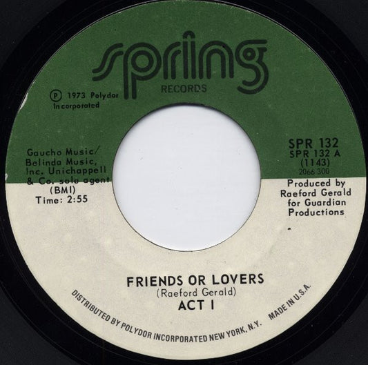 Act 1 : Friends Or Lovers (7", Single, Styrene)