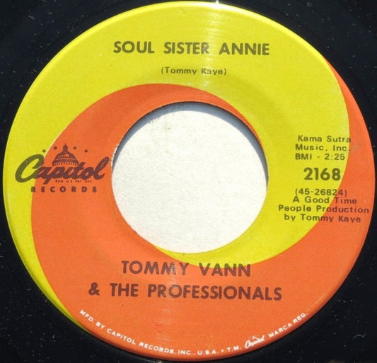 Tommy Vann And The Professionals : Soul Sister Annie / For Goodness Sake (7", Single)