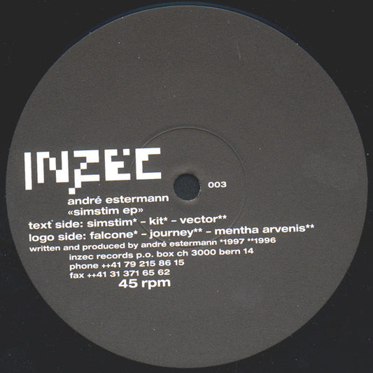 André Estermann : Simstim EP (12", EP)