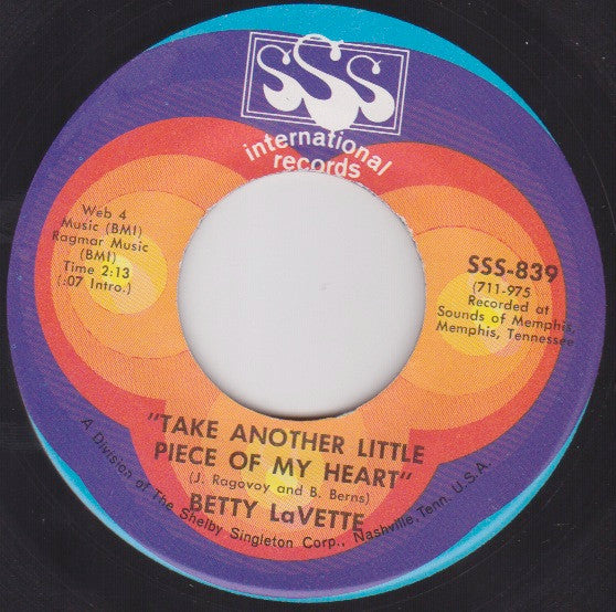 Bettye Lavette : Take Another Little Piece Of My Heart / At The Mercy Of A Man (7", Single)