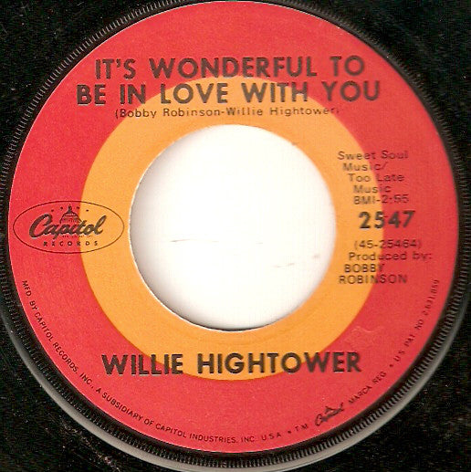Willie Hightower : Ooh Baby How I Love You / It's Wonderful To Be In Love With You (7", Single)