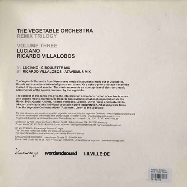 Vegetable Orchestra : Remix Trilogy (Volume Three) (12")