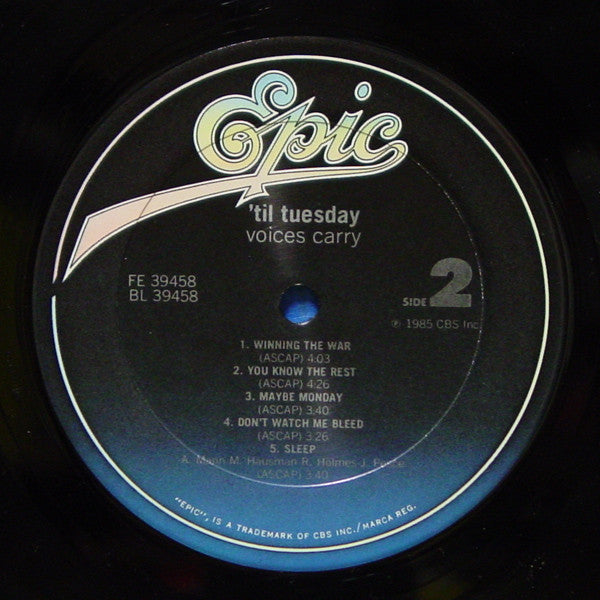 'Til Tuesday : Voices Carry (LP, Album, Car)
