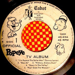 Allen Swift : Official Popeye TV Album (7", EP, Mono)