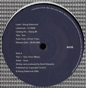 Avus : Tear (12")