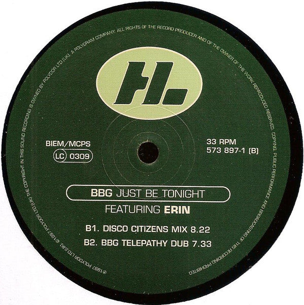 BBG Featuring Erin Lordan : Just Be Tonight (12")