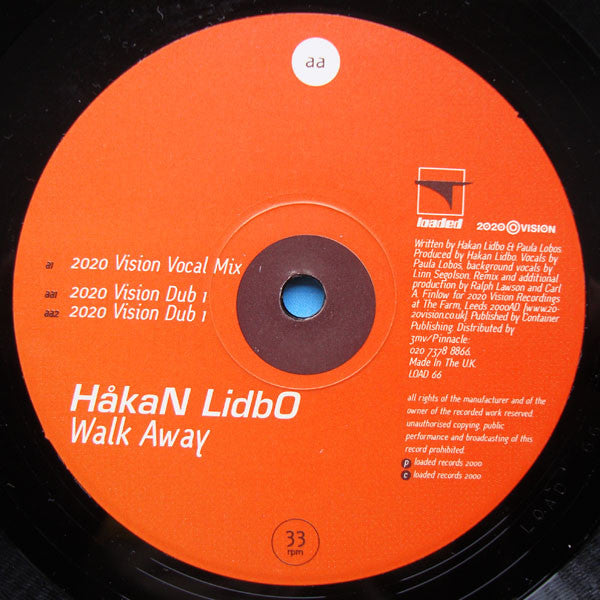 Håkan Lidbo : Walk Away (2020 Vision Remixes) (12")