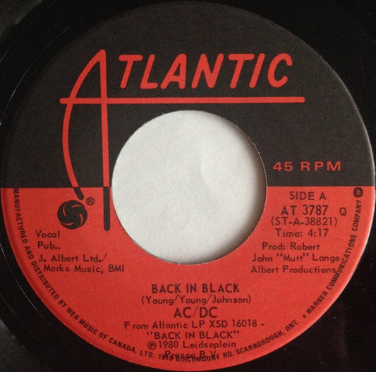 AC/DC : Back In Black (7", Single)