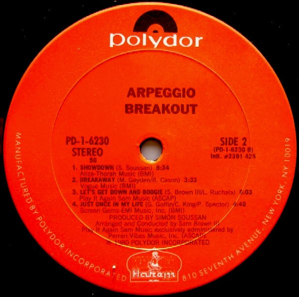 Arpeggio (2) : Breakout (LP, Album, Promo)