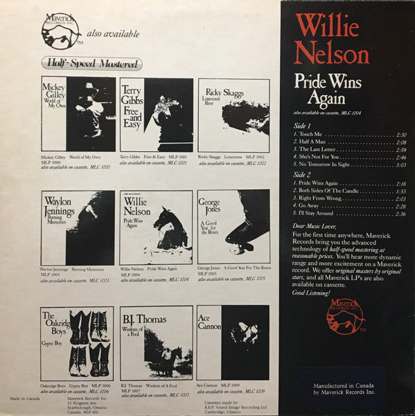 Willie Nelson : Pride Wins Again (LP, Comp)