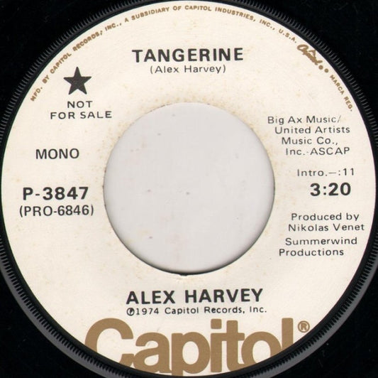 Alex Harvey (2) : Tangerine (7", Mono, Promo)