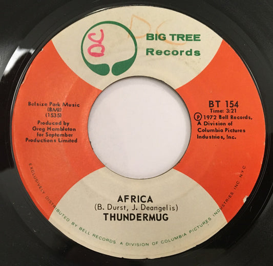 Thundermug : Africa / Will They Ever (7", Single)
