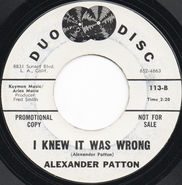 Alexander Patton : Make The Best Of What You Got (7", Single, Promo)