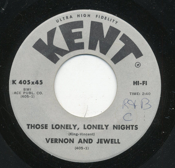 Vernon And Jewell : Those Lonely, Lonely Nights (7", Single)