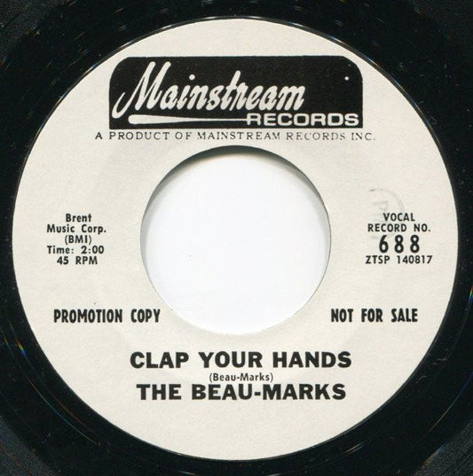 Beau Marks : Clap Your Hands (7", Single, Promo)