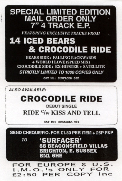 14 Iced Bears & Crocodile Ride : Split (7", EP, Ltd, Num)