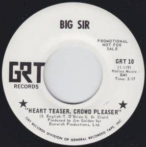 Big Sir (2) : Heart Teaser, Crowd Pleaser (7", Promo)