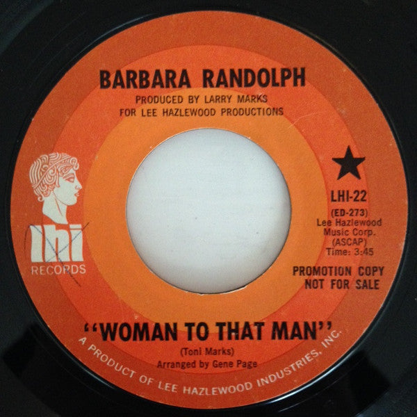 Barbara Randolph : Woman To That Man (7", Single, Promo)