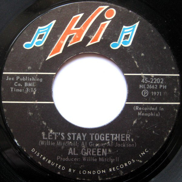Al Green : Let's Stay Together / Tomorrow's Dream (7", Single, Styrene, PH )