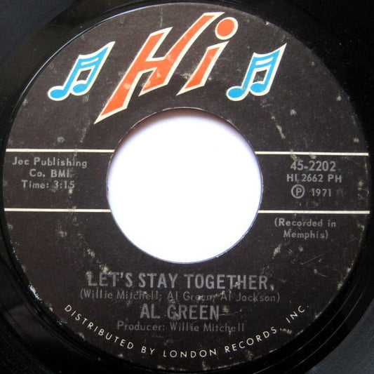 Al Green : Let's Stay Together / Tomorrow's Dream (7", Single, Styrene, PH )