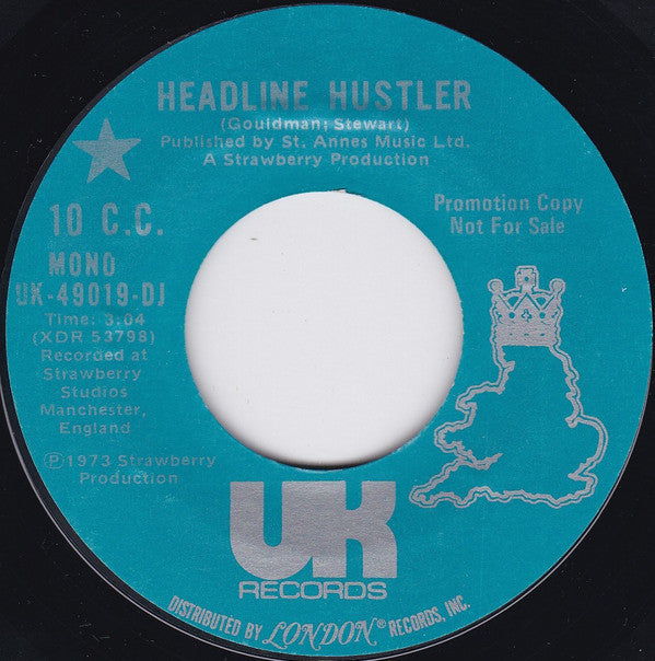 10cc : Headline Hustler (7", Mono, Promo)