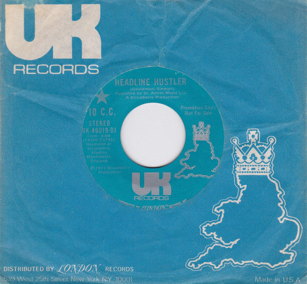 10cc : Headline Hustler (7", Mono, Promo)