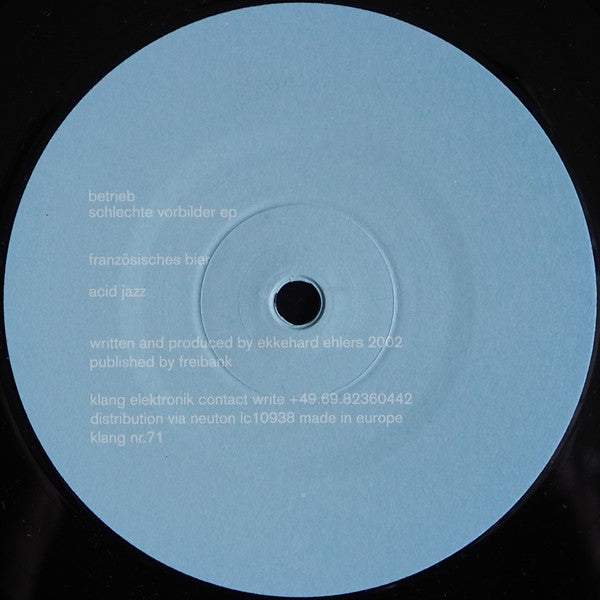 Betrieb : Schlechte Vorbilder (12")