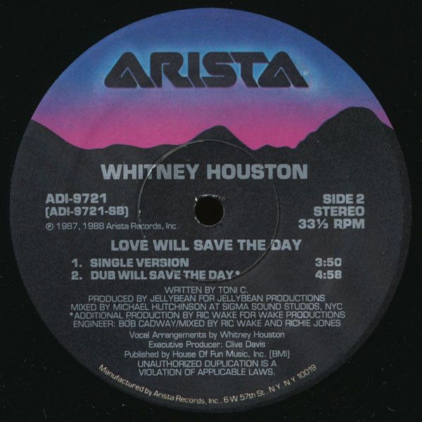 Whitney Houston : Love Will Save The Day (12")