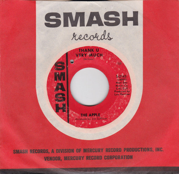 Apple (23) : Thank U Very Much (7", Single)