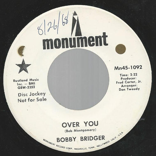 Bobby Bridger : Over You (7", Promo)