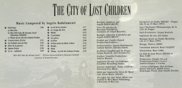 Angelo Badalamenti : The City Of Lost Children (Original Motion Picture Soundtrack) (CD, Album)
