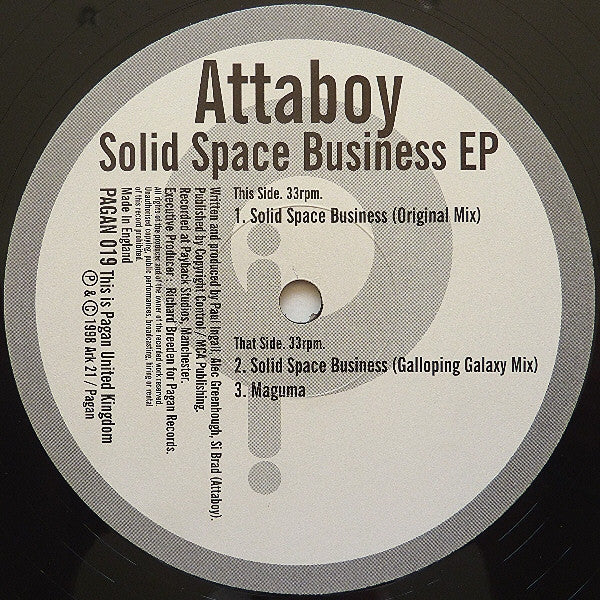 Attaboy : Solid Space Business EP (12", EP)