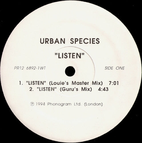 Urban Species : Listen (12", Promo)