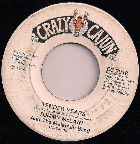 Tommy McLain & His Muletrain Band : Tender Years / Honky Tonk (7", Single)