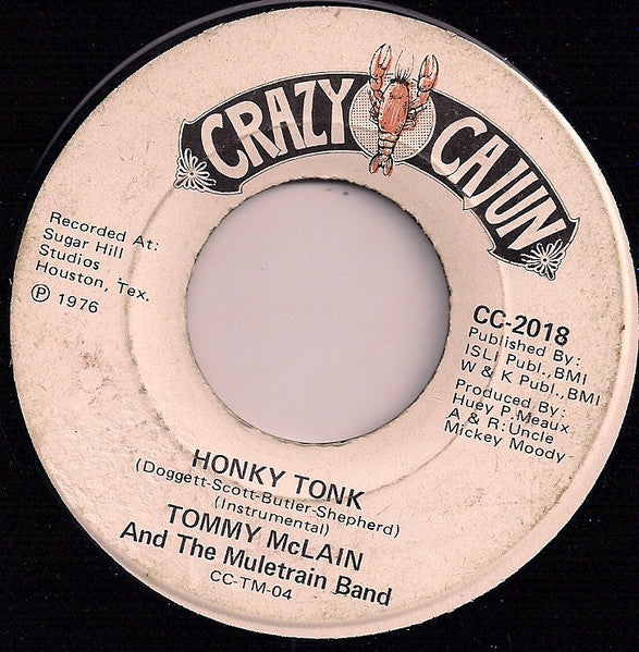Tommy McLain & His Muletrain Band : Tender Years / Honky Tonk (7", Single)